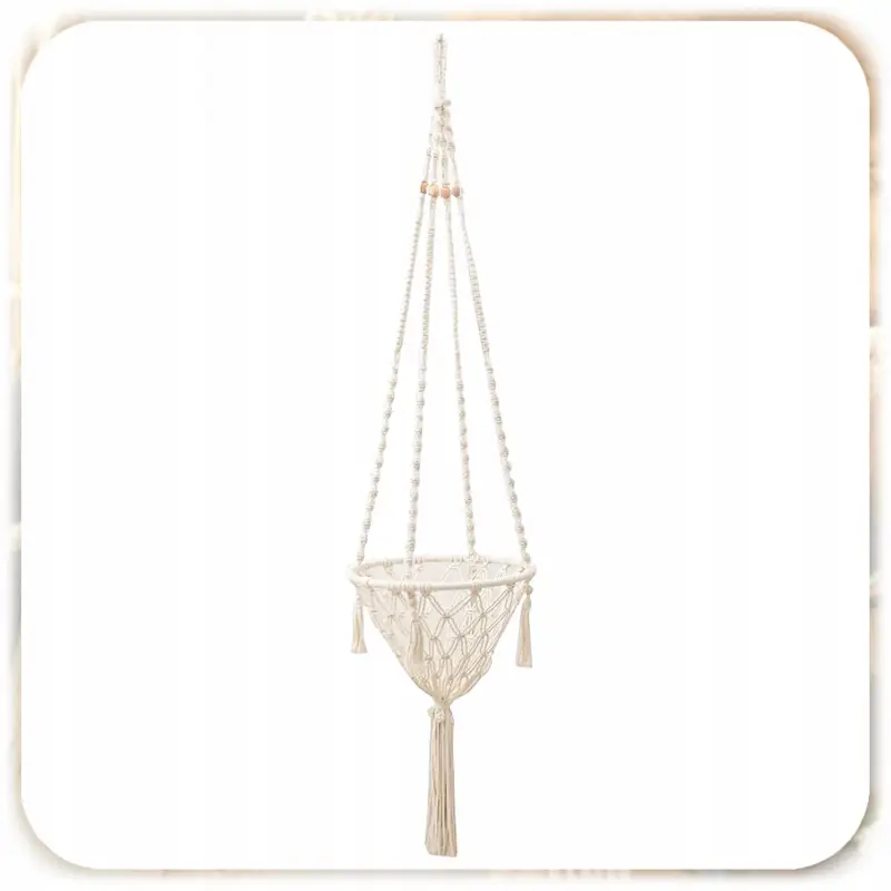 HAMAK LEGOWISKO DLA KOTA BOHO MAKRAMA WISZĄCY POD SUFIT 40x40CM + PODUSZKA