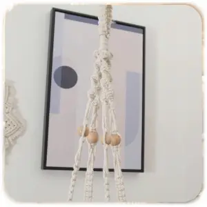 HAMAK LEGOWISKO DLA KOTA BOHO MAKRAMA WISZĄCY POD SUFIT 40x40CM + PODUSZKA