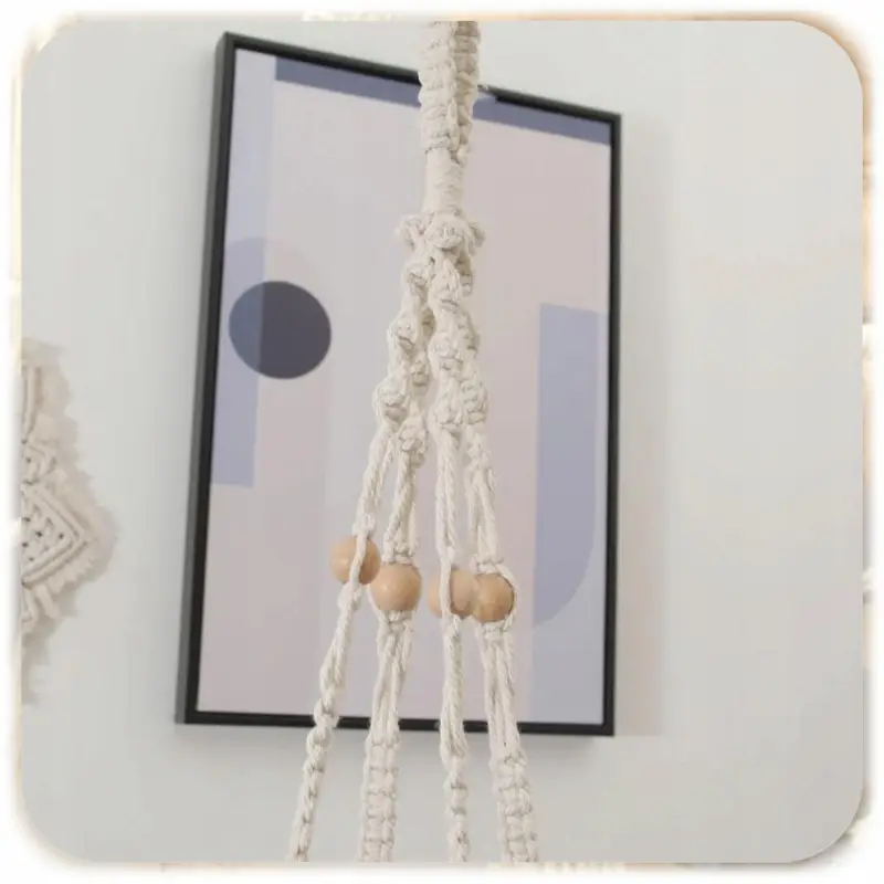 HAMAK LEGOWISKO DLA KOTA BOHO MAKRAMA WISZĄCY POD SUFIT 40x40CM + PODUSZKA