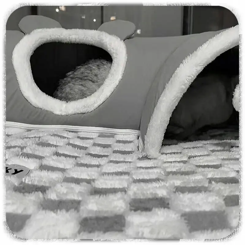 LEGOWISKO TUNEL DLA KOTA PSA DOMEK 2W1 PLUSZOWE ANTYPOŚLIZGOWE XL + PIŁKI