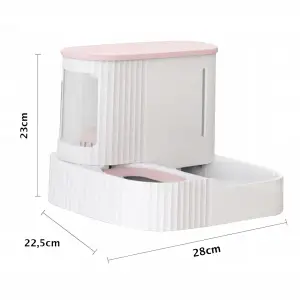 PODAJNIK WODY I KARMY AUTOMATYCZNY DOZOWNIK MISKA DLA PSA KOTA 3,85L RÓŻOWY