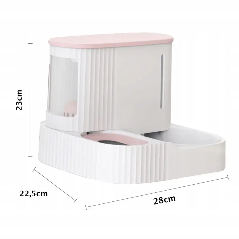 PODAJNIK WODY I KARMY AUTOMATYCZNY DOZOWNIK MISKA DLA PSA KOTA 3,85L RÓŻOWY