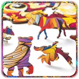 PUZZLE DREWNIANE A4 WILK 197EL UKŁADANKA A4 DLA DZIECI PREZENT DLA DZIECKA
