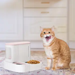 PODAJNIK WODY I KARMY AUTOMATYCZNY DOZOWNIK MISKA DLA PSA KOTA 3,85L RÓŻOWY