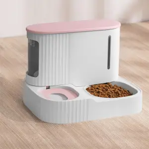 PODAJNIK WODY I KARMY AUTOMATYCZNY DOZOWNIK MISKA DLA PSA KOTA 3,85L RÓŻOWY