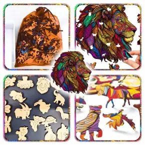 PUZZLE DREWNIANE A4 LEW 133EL UKŁADANKA A4 DLA DZIECI PREZENT DLA DZIECKA