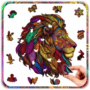 PUZZLE DREWNIANE A4 LEW 133EL UKŁADANKA A4 DLA DZIECI PREZENT DLA DZIECKA