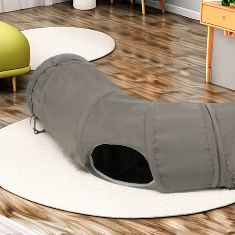 ZABAWKA DLA KOTA KOTÓW Z PIŁKAMI DUŻY SZARY TUNEL 117 CM SKŁADANY KRYJÓWKA