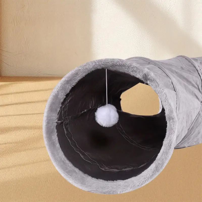 ZABAWKA DLA KOTA KOTÓW Z PIŁKAMI DUŻY SZARY TUNEL 117 CM SKŁADANY KRYJÓWKA