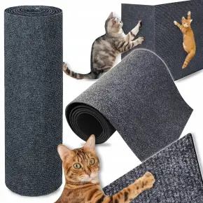SAMOPRZYLEPNA SZARA MATA DO DRAPANIA DLA KOTÓW NA KANAPE DRAPAK 40x200 CM