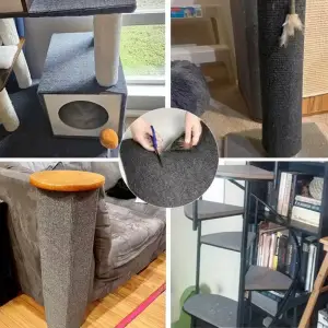 SAMOPRZYLEPNA SZARA MATA DO DRAPANIA DLA KOTÓW NA KANAPE DRAPAK 40x200 CM