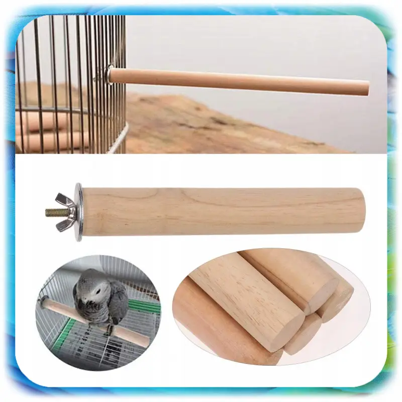 ZABAWKI DLA PAPUGI PTAKÓW HUŚTAWKA DZWONKI DLA PAPUG DREWNIANE ZESTAW 8 SZT