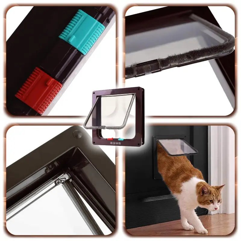 DRZWICZKI WAHADŁOWE DLA KOTA PSA DWUSTRONNE KLAPĄ 4SPOSOBY 4WAY L + SZABLON