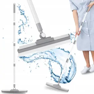 ŚCIĄGACZ WODY DO PODŁOGI ŚCIĄGACZKA GUMA 51 CM Z KIJEM TELESKOPOWYM 137 CM