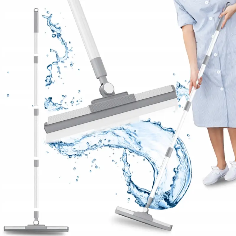 ŚCIĄGACZ WODY DO PODŁOGI ŚCIĄGACZKA GUMA 51 CM Z KIJEM TELESKOPOWYM 137 CM