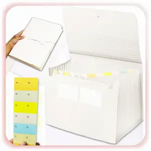 TECZKA HARMONIJKOWA NA DOKUMENTY A4 ORGANIZER Z 26 PRZEGRÓDEK KIESZENIAMI