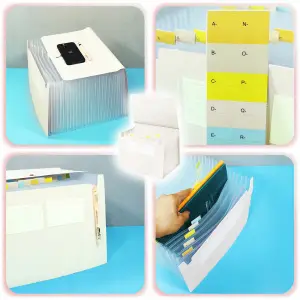 TECZKA HARMONIJKOWA NA DOKUMENTY A4 ORGANIZER Z 26 PRZEGRÓDEK KIESZENIAMI