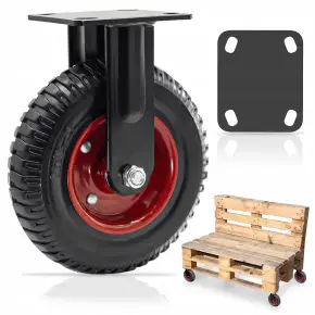 KÓŁKO STAŁE DO WÓZKA KOŁO JEZDNE GUMOWE BEZDĘTKOWE PEŁNE MOCNE 200MM 230KG