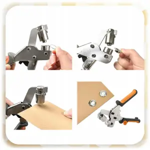 NAPOWNICA OCZKARKA RĘCZNA MAGNETYCZNA WYCINARKA BANERÓW + 800szt OCZKA 10mm