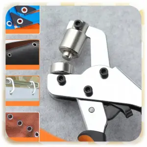 NAPOWNICA OCZKARKA RĘCZNA MAGNETYCZNA WYCINARKA BANERÓW + 800szt OCZKA 10mm