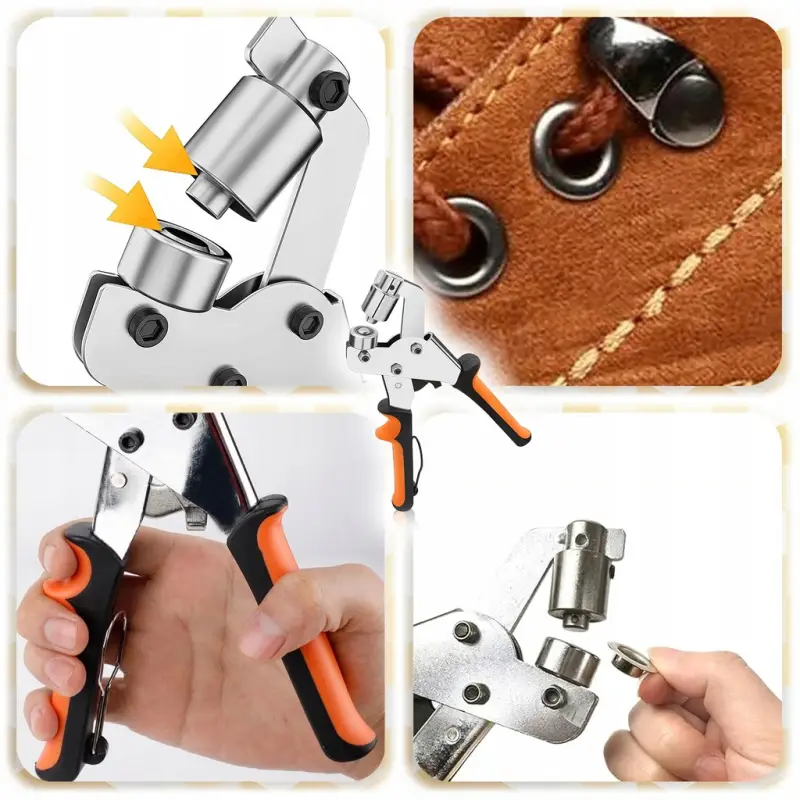 NAPOWNICA OCZKARKA RĘCZNA MAGNETYCZNA WYCINARKA BANERÓW + 800szt OCZKA 10mm