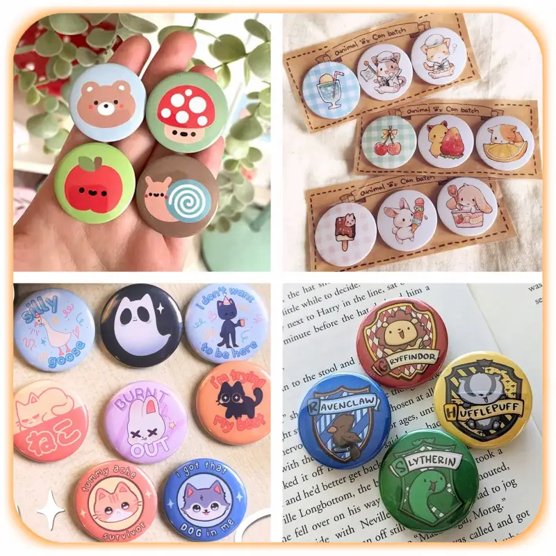 KOMPONENTY DO PRZYPINEK METALOWYCH Z AGRAFKĄ 58MM FOLIE 100 SZT BUTTON DIY