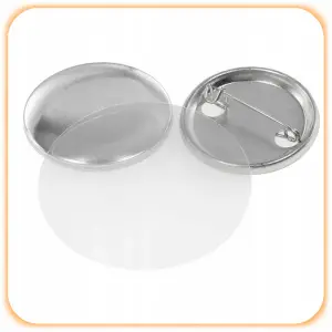 KOMPONENTY DO PRZYPINEK METALOWYCH Z AGRAFKĄ 58MM FOLIE 100 SZT BUTTON DIY