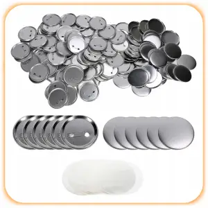 KOMPONENTY DO PRZYPINEK METALOWYCH Z AGRAFKĄ 58MM FOLIE 100 SZT BUTTON DIY
