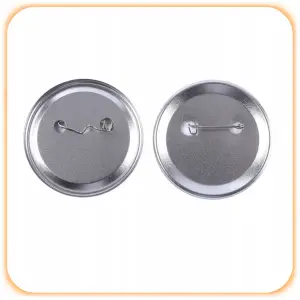 KOMPONENTY DO PRZYPINEK METALOWYCH Z AGRAFKĄ 58MM FOLIE 100 SZT BUTTON DIY