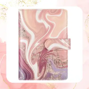 NOTES PLANER BUDŻETOWY DO OSZCZĘDZANIA PIENIĘDZY DZIENNIK RÓŻOWY MARMUR