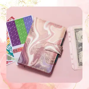 NOTES PLANER BUDŻETOWY DO OSZCZĘDZANIA PIENIĘDZY DZIENNIK RÓŻOWY MARMUR