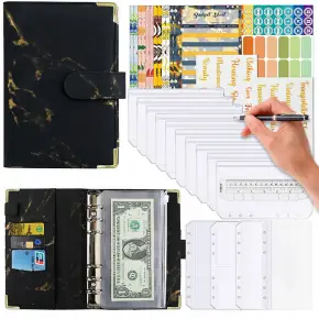 NOTES PLANER BUDŻETOWY DO OSZCZĘDZANIA PIENIĘDZY DZIENNIK CZARNY MARMUR 1