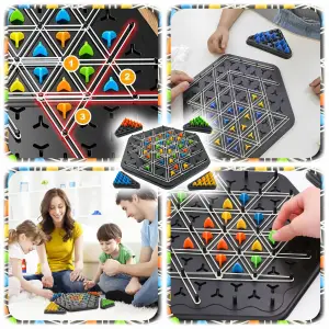 GRA LOGICZNA TRIGGLE GRA W TRÓJKĄTY STRATEGICZNA GUMKI RECEPTURKI 3D PIONKI