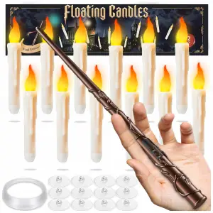 WISZĄCE ŚWIECE ŚWIECZKI LAMPKI LED ZESTAW 12 SZT + RÓŻDŻKA DEKORACYJNE HIT