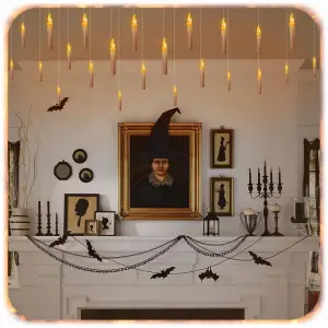 WISZĄCE ŚWIECE ŚWIECZKI LAMPKI LED ZESTAW 12 SZT + RÓŻDŻKA DEKORACYJNE HIT