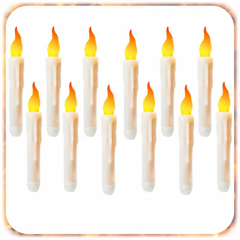 WISZĄCE ŚWIECE ŚWIECZKI LAMPKI LED ZESTAW 12 SZT + RÓŻDŻKA DEKORACYJNE HIT