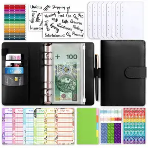 PLANER BUDŻETOWY SEGREGATOR BINDER A6 ORGANIZER OSZCZĘDNIK NOTES CZARNY