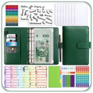 PLANER BUDŻETOWY SEGREGATOR BINDER A6 ORGANIZER OSZCZĘDNIK NOTES ZIELONY