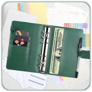 PLANER BUDŻETOWY SEGREGATOR BINDER A6 ORGANIZER OSZCZĘDNIK NOTES ZIELONY