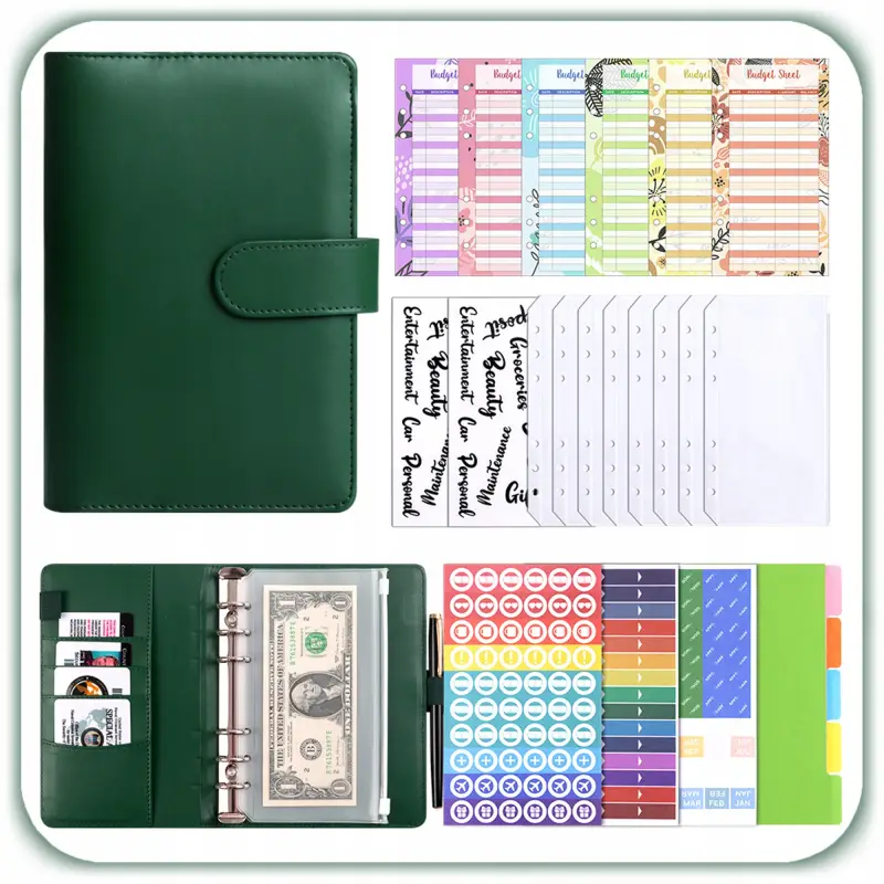 PLANER BUDŻETOWY SEGREGATOR BINDER A6 ORGANIZER OSZCZĘDNIK NOTES ZIELONY