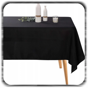 OBRUS JEDNORAZOWY na Stół FOLIOWY Czarny Gładki WYTRZYMAŁY DUŻY 137x274 cm