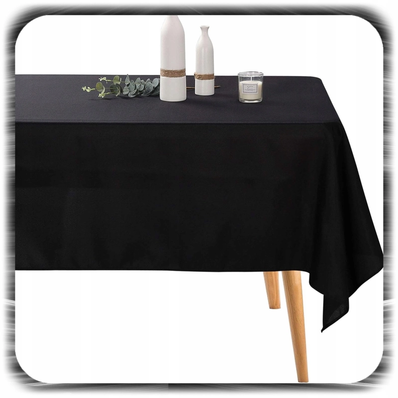 OBRUS JEDNORAZOWY na Stół FOLIOWY Czarny Gładki WYTRZYMAŁY DUŻY 137x274 cm