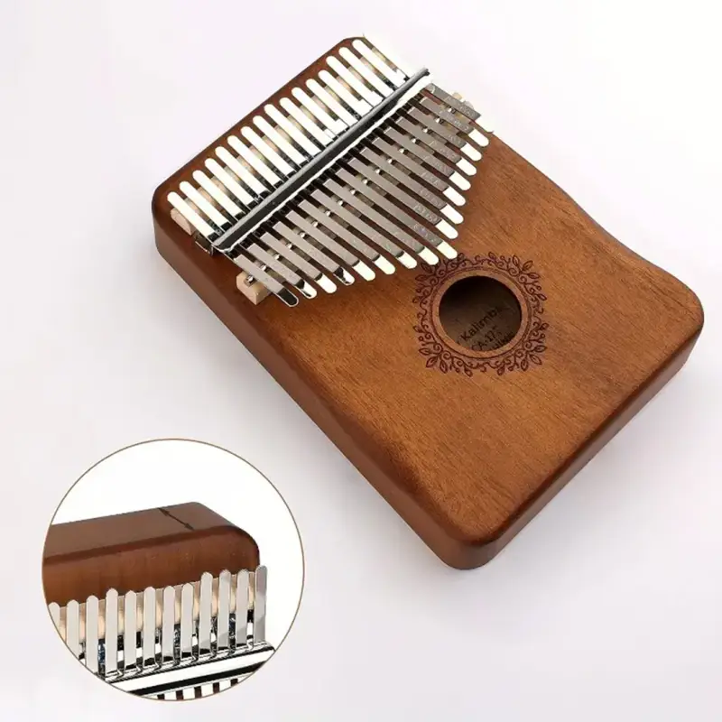 KALIMBA INSTRUMENT PIANINO 17 DREWNIANA AFRYKAŃSKI ZESTAW AKCESORIA ETUI