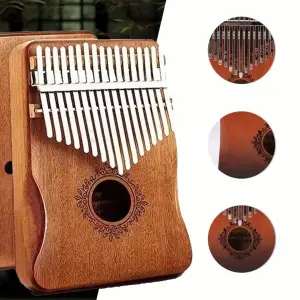 KALIMBA INSTRUMENT PIANINO 17 DREWNIANA AFRYKAŃSKI ZESTAW AKCESORIA ETUI