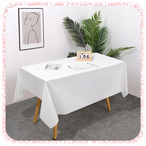 OBRUS JEDNORAZOWY na Stół FOLIOWY Biały Gładki WYTRZYMAŁY DUŻY 137x274 cm