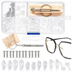 ZESTAW DO NAPRAWY OKULARÓW NAPRAWCZY ŚRUBKI NOSKI SILIKONOWE 35 PAR 151EL