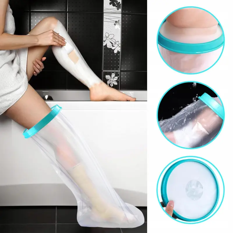 WODOODPORNY OCHRANIACZ NA GIPS NOGĘ OPATRUNEK OSŁONA DO KĄPIELI DŁUGI 76cm