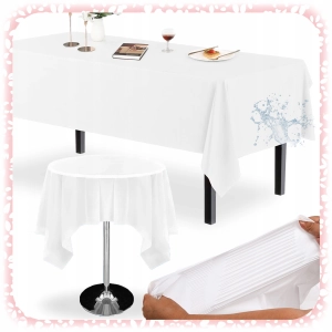 OBRUS JEDNORAZOWY na Stół FOLIOWY Biały Gładki WYTRZYMAŁY DUŻY 137x274 cm