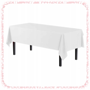 OBRUS JEDNORAZOWY na Stół FOLIOWY Biały Gładki WYTRZYMAŁY DUŻY 137x274 cm
