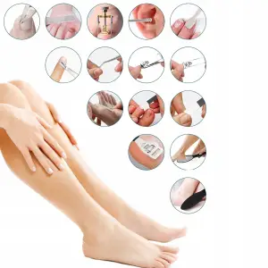 ZESTAW DO WRASTAJĄCYCH PAZNOKCI PEDICURE GRUBYCH CĄŻKI OBCINACZ PIĘT 17 w 1